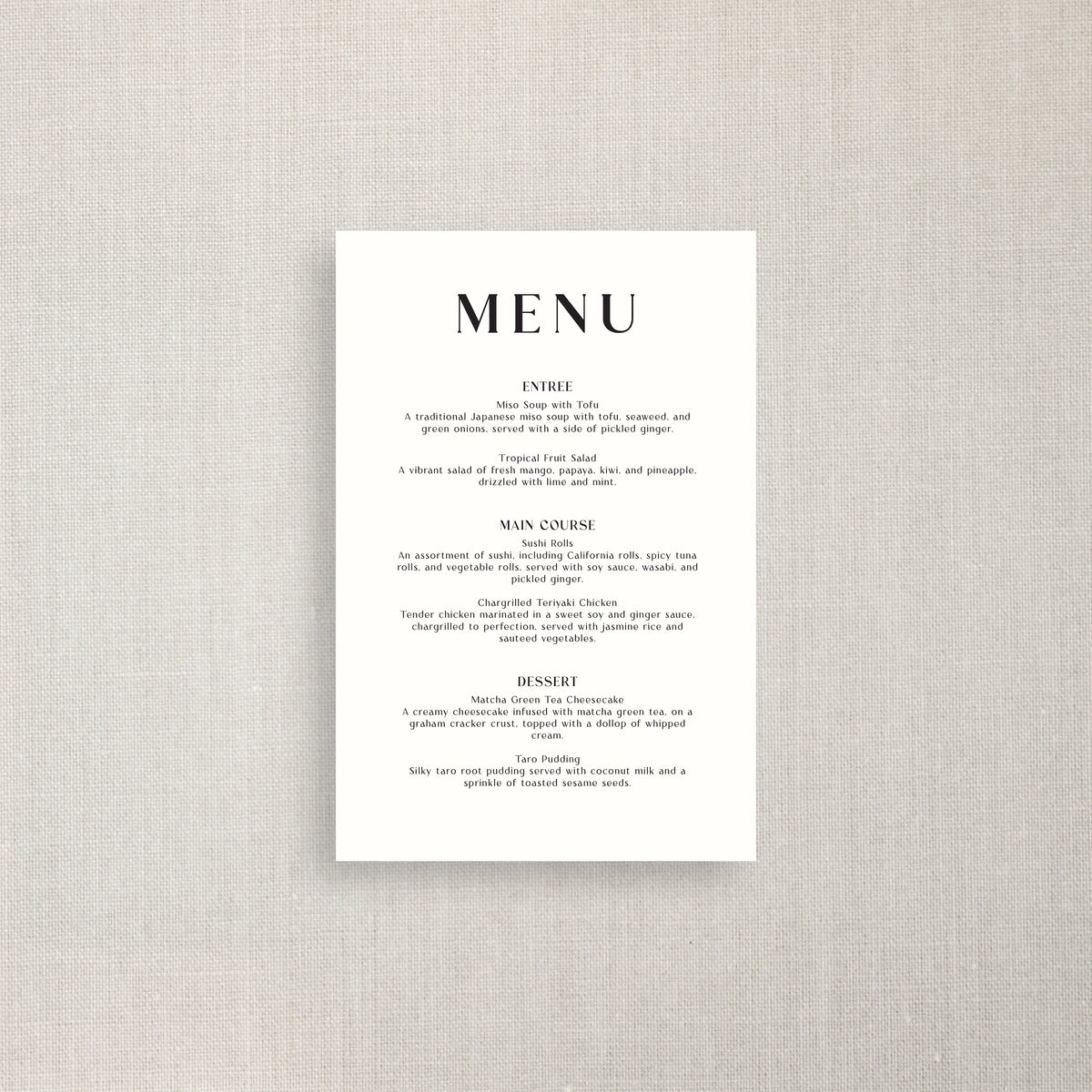 Alycia - Menu