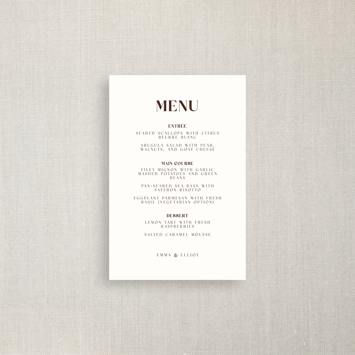 Emma - Menu